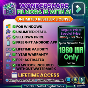 Wondershare Filmora 15 with AI – Reseller Pack (Windows & Android )